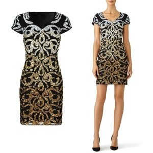 Vie la V Metallic Nile Dress 8 Gold Ombre Sequin